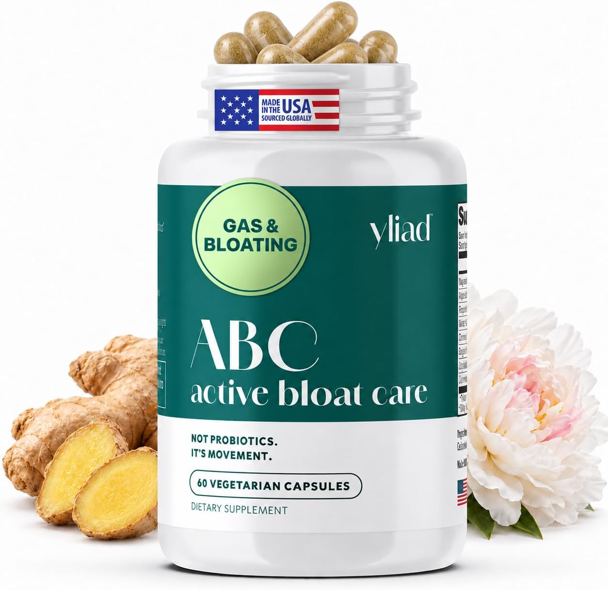 Yliad ABC Active Bloat Care bottle from the Amazon product listing