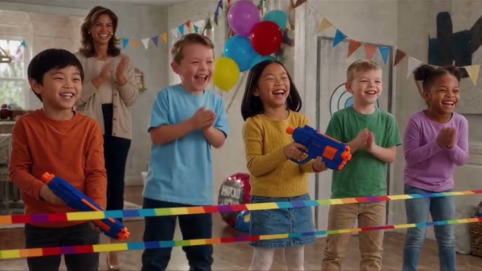 Birthday-party scene from the REAX360 product commercial